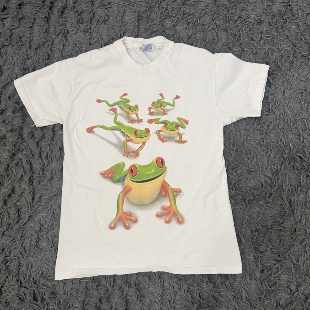 Vintage 90s Mike Speiser Tree Frog Shirt Men's Size Medium Single Stitch USA
